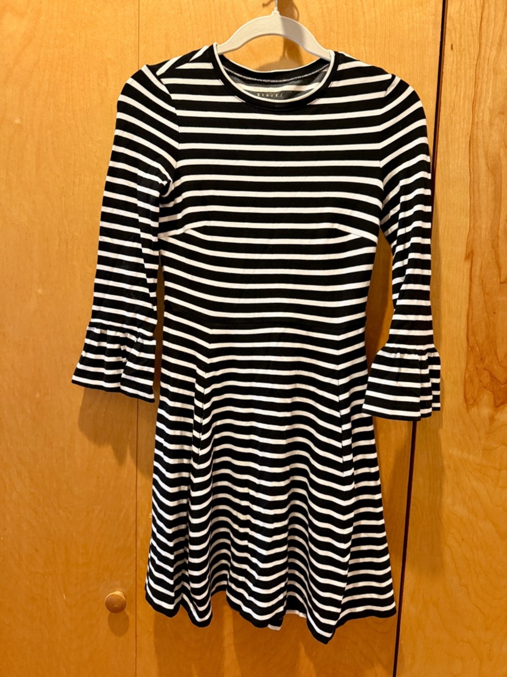 NWOT kate spade Bloom Street Black and White Striped Mini Dress Size XS